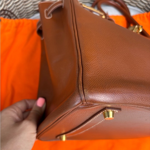 Authentic HERMES BIRKIN 35 chestnut brown veau grain leather gold hardware - Picture 8 of 16